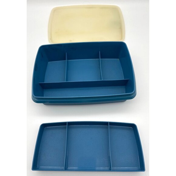 Tupperware Tuppercraft Stow-N-Go Sewing Craft Tackle Box Organizer 767-1 Blue - Picture 4 of 5